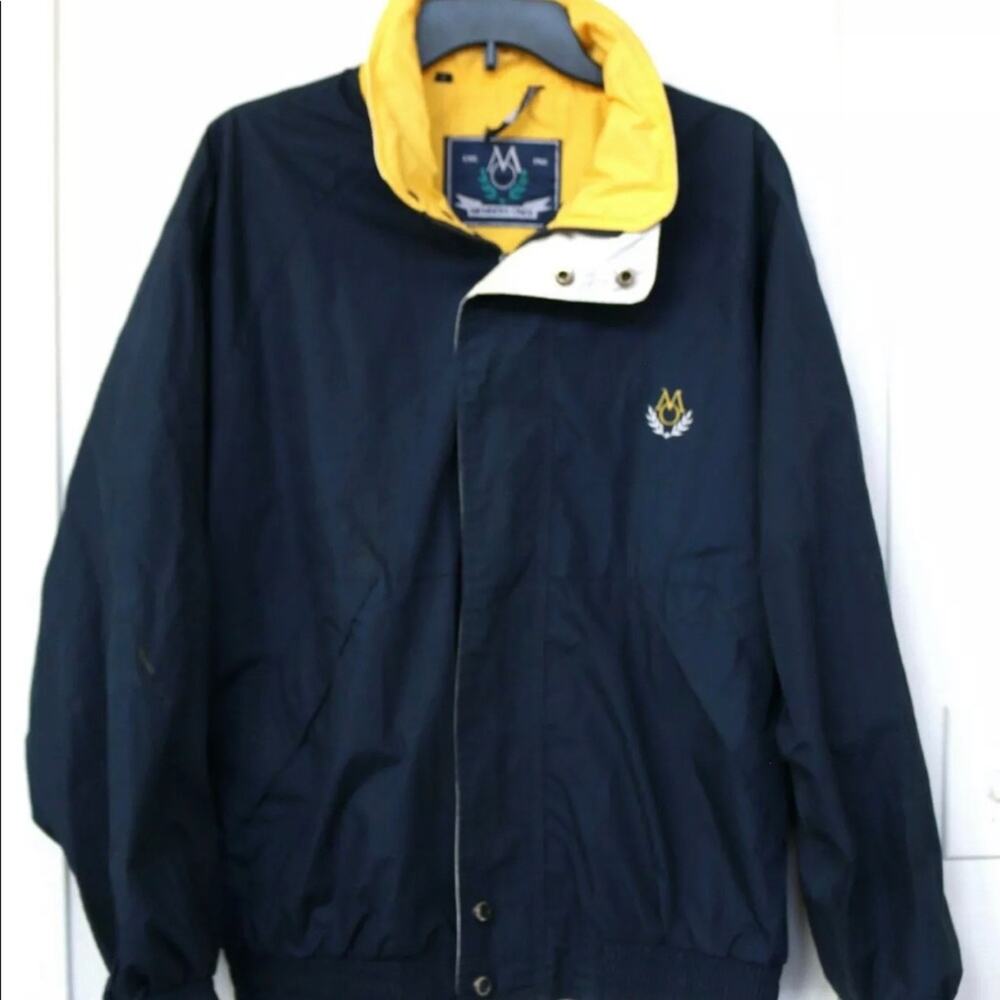 Members Only Navy Blue, Yellow, White Windbreaker SUPER CLEAN‎